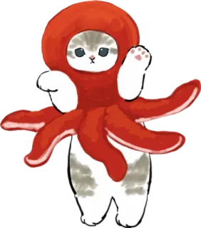 🐙 cat, octopus, animal, cute, cartoon telegram sticker