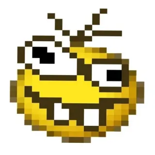 🤓 dessin animé, jaune, visage, pixelisé, monstre, drôle telegram sticker