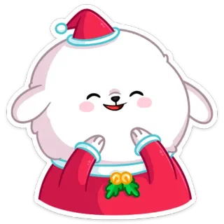 ☺️ рождество, дед мороз, милый, праздничный, праздник, зима, мультфильм whatsapp sticker