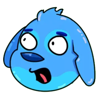 ☹️ cane, cartone animato, scioccato, blu telegram sticker