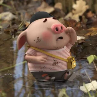 🐽 cochon, dessin animé, animal, personnage, mignon telegram sticker