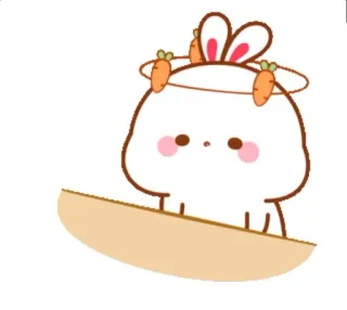 🍼 conejo, zanahoria, conejito, lindo, kawaii telegram sticker