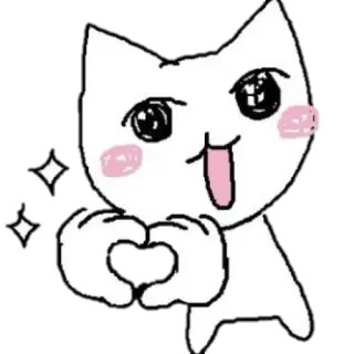 ♥ 고양이, 하트, 사랑, 귀여운, 스티커, 카와이, 이모티콘 telegram sticker