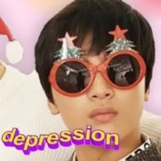 🌨 depression kpop, depressione, umore, occhiali da sole, natale, stella, vacanze telegram sticker