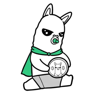 😼 lhama, bebê, fofo, cripto, bitcoin, moeda whatsapp sticker
