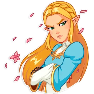 😡 Zelda Зельда, принцесса, Nintendo, видеоигра, блондинка telegram sticker