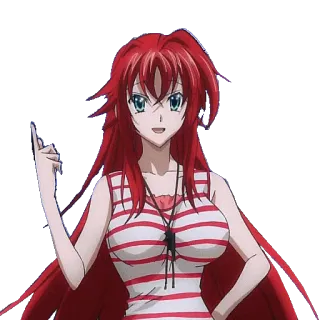 😺 Rias Gremory High School DxD anime, red hair, character, rias gremory, high school dxd telegram sticker