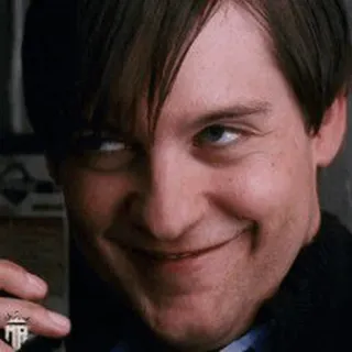 🕷 Peter Parker Spider-Man 3 Sonrisa burlona, Malvado, Spider-Man, Tobey Maguire telegram sticker