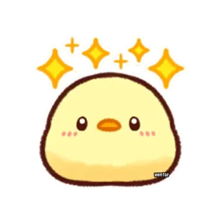 🥺 wanfar cute, kawaii, chick, yellow, sparkles, animal, cartoon telegram sticker