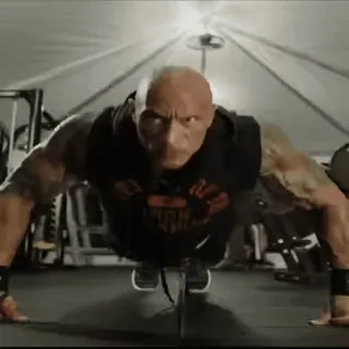 🗿 Dwayne Johnson Fitness, Fitnessstudio, Workout, Übung, Liegestütze, The Rock, Promi whatsapp sticker
