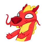 ❌ Drache, Cartoon, Tier, Lustig, Figur, Rot, Gelb telegram sticker