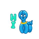 👋 Hi Ballon, Hund, Hallo, Tier, Gruß, süß whatsapp sticker