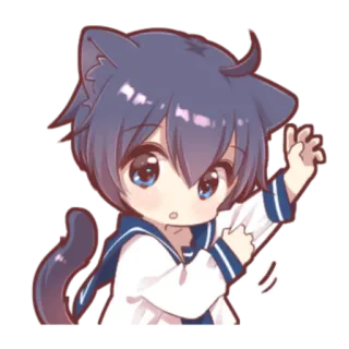 🍓 Anime, Chibi, Orelhas de gato, Fofo, Kawaii telegram sticker