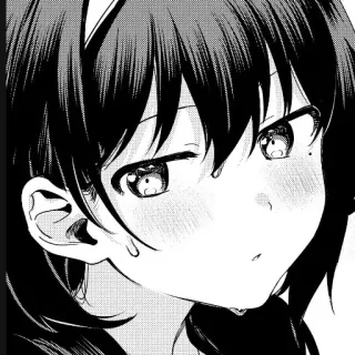 😐 anime, manga, girl, blush, cute telegram sticker