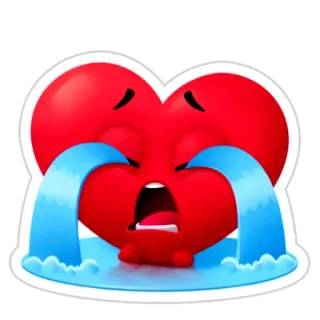 😥 心, 哭, 伤心, 情绪, 感觉, 眼泪, 卡通 telegram sticker