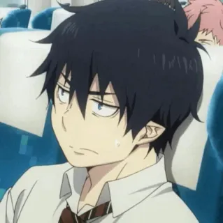 😨 Rin Okumura Blue Exorcist 动漫, 男孩, 奥村燐, 青之驱魔师, 角色 whatsapp sticker
