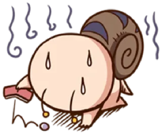 👛 Schnecke, traurig, Cartoon, Anime, Kawaii, weinend telegram sticker