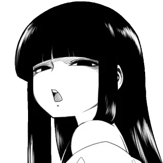😚 Mangá, Anime, Garota, Retrato, Preto e branco telegram sticker