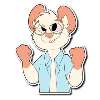 😃 antropomórfico, animal, rato, desenho animado, personagem, óculos telegram sticker
