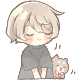 😌 อนิเมะ, จิบิ, หมา, น่ารัก, การ์ตูน, คาวาอิ telegram sticker