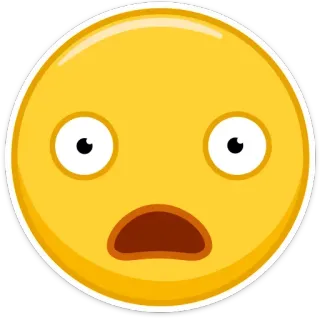 😧 絵文字, ショック, びっくり, 黄色い顔, 表情, 感情 telegram sticker