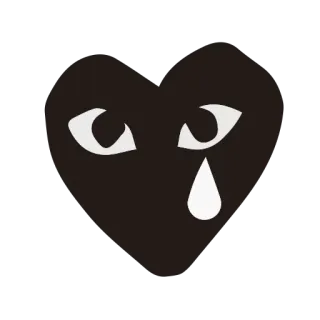 ❤ hati, mata, menangis, hitam, putih, sedih telegram sticker