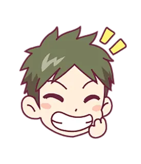 😁 cartoon, personage, glimlach, vrolijk, blij, jongen telegram sticker