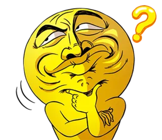 🤔 Biểu tượng cảm xúc, Suy nghĩ, Câu hỏi, Trầm ngâm, Biểu cảm, Vàng, Hình minh họa telegram sticker