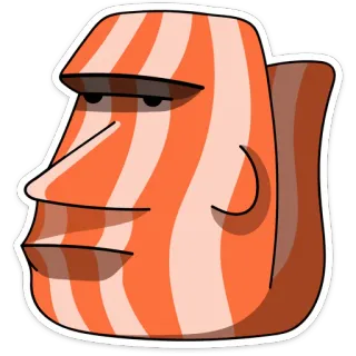 👺 Moai, Statue, Osterinsel, Kopf, Stein, Abstrakt telegram sticker