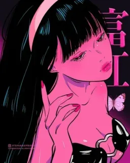🍭 Tomie 富江 Tomie, Junji Ito, horror, manga, anime, japanese, woman, art telegram sticker