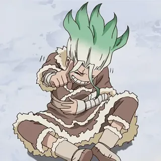 ⛰ Senku Ishigami Dr. Stone アニメ, Dr.STONE, 千空, キャラクター, カートゥーン telegram sticker
