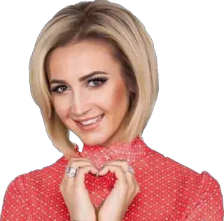 ❤ женщина, портрет, человек, блондинка, улыбка, жест сердца telegram sticker