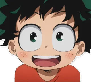 😍 Izuku Midoriya My Hero Academia anime, boy, deku, my hero academia, mha, character, smile telegram sticker