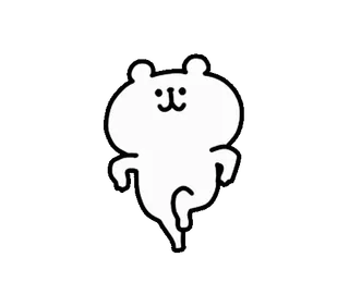 💨 oso, animal, dibujo animado, lindo, pegatina, blanco, negro telegram sticker