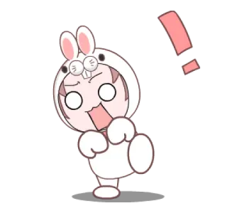 😰 Hase, Kaninchen, süß, Cartoon, Gesichtsausdruck, Figur, kawaii telegram sticker