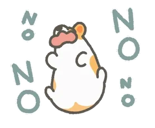 😖 NO tidak, hamster, binatang, kartun, lucu telegram sticker