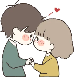 😍 amor, pareja, dibujo animado, corazón, romántico, afecto, abrazo telegram sticker