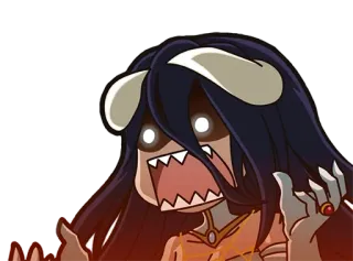 😠 Albedo Overlord anime, manga, demon, reaction, angry, scared telegram sticker