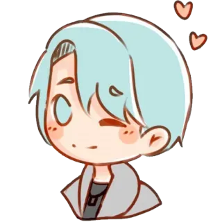 😉 chibi, cartone animato, anime, carino, kawaii, cuore, illustrazione telegram sticker