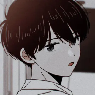 🧃 Anime, Chłopak, Słodki, Manga, Portret, Kreskówka telegram sticker