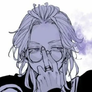 🍙 アニメ, 漫画, メガネ, 中指, 攻撃的, ジェスチャー telegram sticker