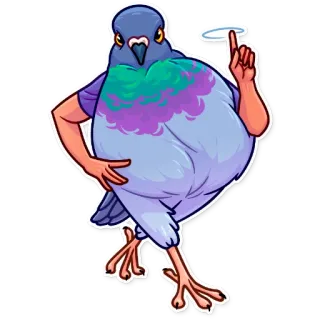 ☝️ pombo, pássaro, adesivo, desenho animado telegram sticker
