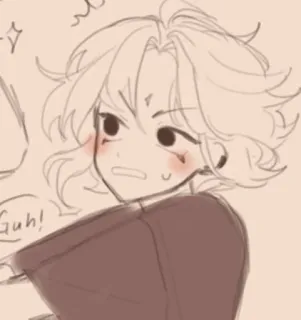🌟 Guh! Anime, Kreskówka, Wyraz, Rumieniec, Postać, Uroczy telegram sticker