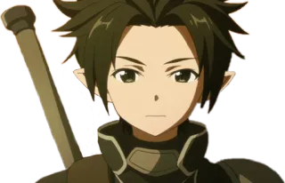 😐 Kirigaya Kazuto Sword Art Online anime, sword, fantasy, character, animation telegram sticker