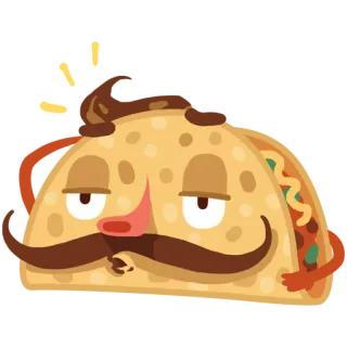 😤 taco, food, cartoon, mustache, mexican food, funny, character telegram sticker