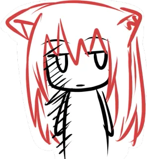 🙄 애니메이션, 고양이 귀, 카와이, 귀여운, 만화 telegram sticker