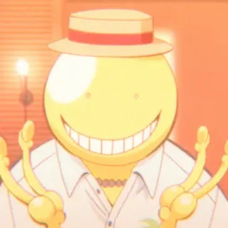 😀 Koro-sensei Assassination Classroom Anime, Professor, Sorriso, Polvo, Feliz telegram sticker