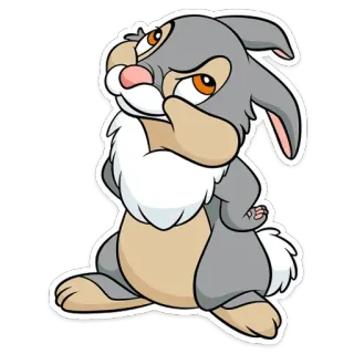 🤨 Thumper Bambi lapin, Disney, dessin animé, Panpan, animal telegram sticker