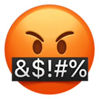 🤬 &$!#% 이모지, 화난, 검열됨, 불쾌한, 욕설 telegram sticker