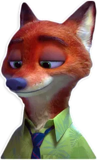 🙂 Nick Wilde Zootopia cartoon fox, animated character, animal, Zootopia, Disney, Nick Wilde telegram sticker